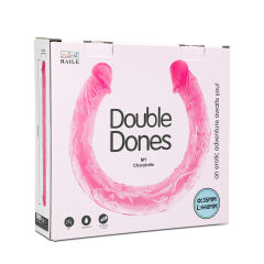 17.5'' Clear Pink Double Ended Realistic Dildo