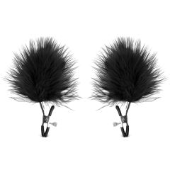 Nipple Clamps with Black Feather