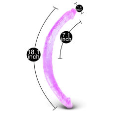 17.5'' Clear Purple Double Ended Realistic Dildo