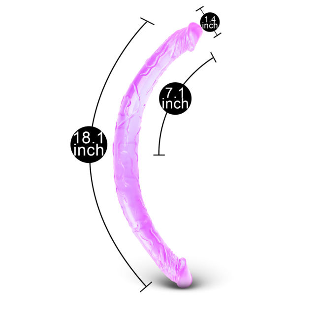 17.5'' Clear Purple Double Ended Realistic Dildo
