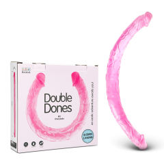 17.5'' Clear Pink Double Ended Realistic Dildo