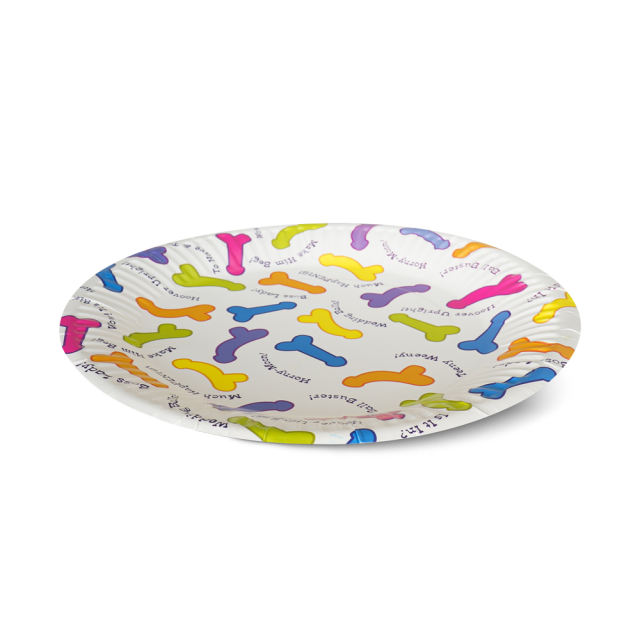 Pecker Party Paper Plates (6 PCS in Polybag with Header)