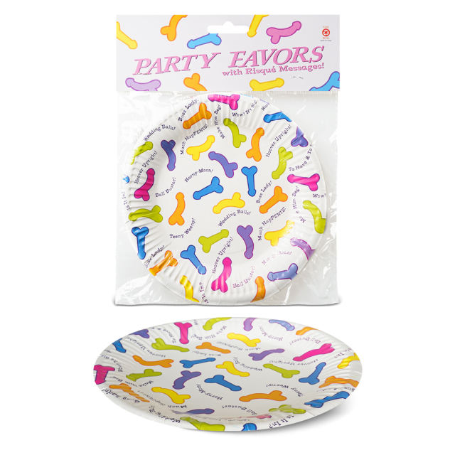Pecker Party Paper Plates (6 PCS in Polybag with Header)