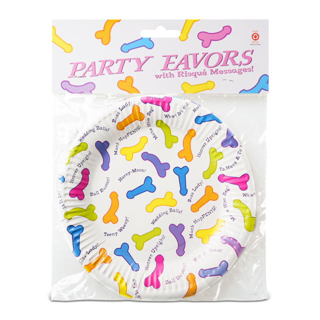 Pecker Party Paper Plates (6 PCS in Polybag with Header)