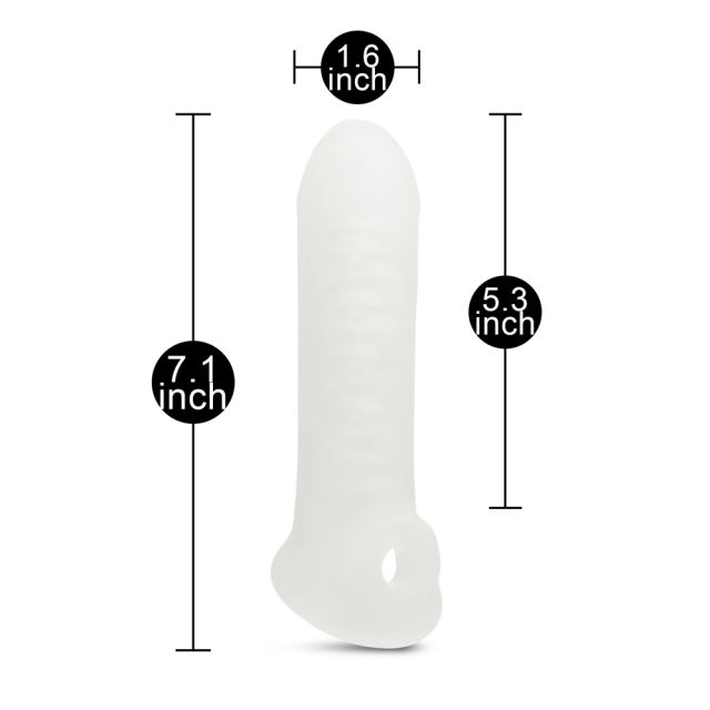 Clear?White Color Penis Extender with Texture Inside