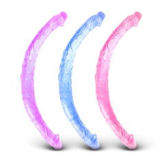 17.5'' Clear Pink Double Ended Realistic Dildo