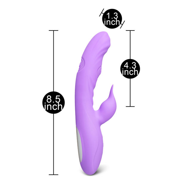 7-Speed Purple Color Silicone Rabbit Vibrator with Double Tapping Function
