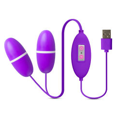 12-Speed USB Power Purple Color Dual Vibrating Egg
