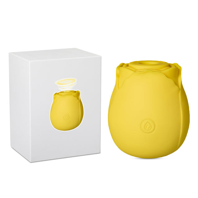 7-Function Yellow Color Silicone Clitoral Sucking Rose Vibrator