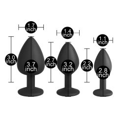 Black Color Silicone Butt Plug Set