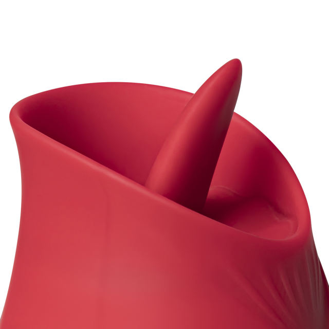10-Speed Red Color Silicone Clitoral Rose Sex Toy with Thrusting Vibrator (Type I)
