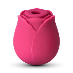 7-Function Red Color Silicone Clitoral Rose Massager with Intense Suction