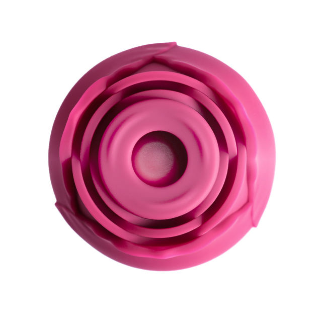 7-Function Red Color Silicone Clitoral Rose Massager with Intense Suction