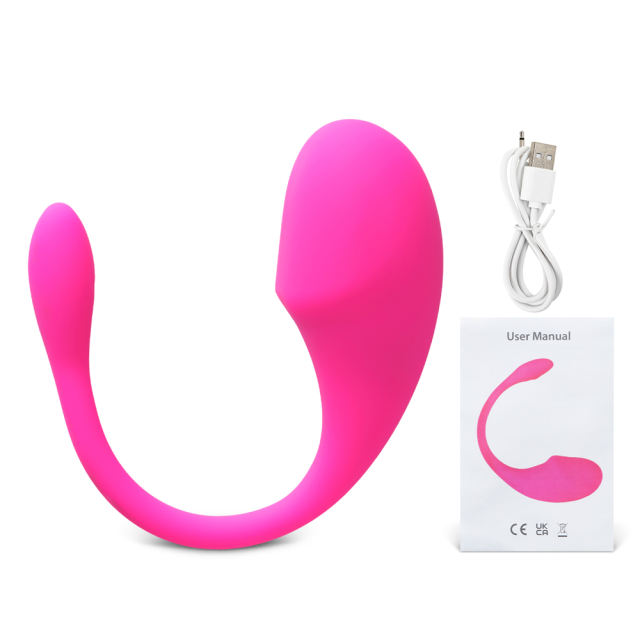 Pink Vibrating Egg with 9-Speed App-Controlled, Medical Grade Silicone, Waterproof, Plug-In Rechargeable
