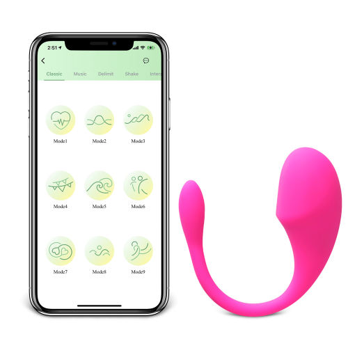 Pink Vibrating Egg with 9-Speed App-Controlled, Medical Grade Silicone, Waterproof, Plug-In Rechargeable