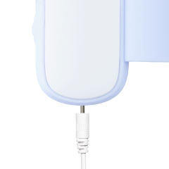 Blue and White Sucking Massager with Finger Loop, 10-Speed, Medical Grade Silicone, Waterproof, Plug-In Rechargeable