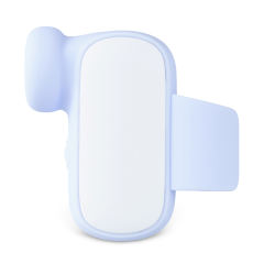 Blue and White Sucking Massager with Finger Loop, 10-Speed, Medical Grade Silicone, Waterproof, Plug-In Rechargeable