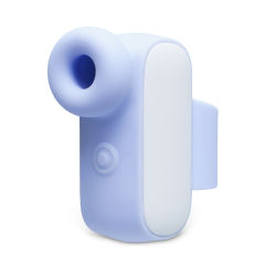 Blue and White Sucking Massager with Finger Loop, 10-Speed, Medical Grade Silicone, Waterproof, Plug-In Rechargeable