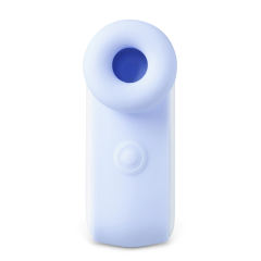 Blue and White Sucking Massager with Finger Loop, 10-Speed, Medical Grade Silicone, Waterproof, Plug-In Rechargeable