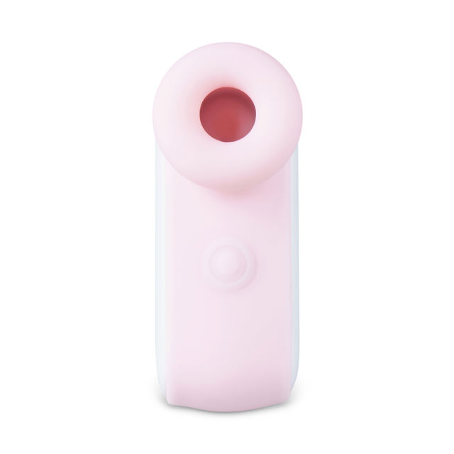 Pink and White Sucking Massager with Finger Loop, 10-Speed, Medical Grade Silicone, Waterproof, Plug-In Rechargeable