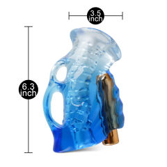 9-Speed Blue and Gold Masturbator with Bullet - Medical Grade Silicone, TPE & ABS, Waterproof, USB Rechargeable