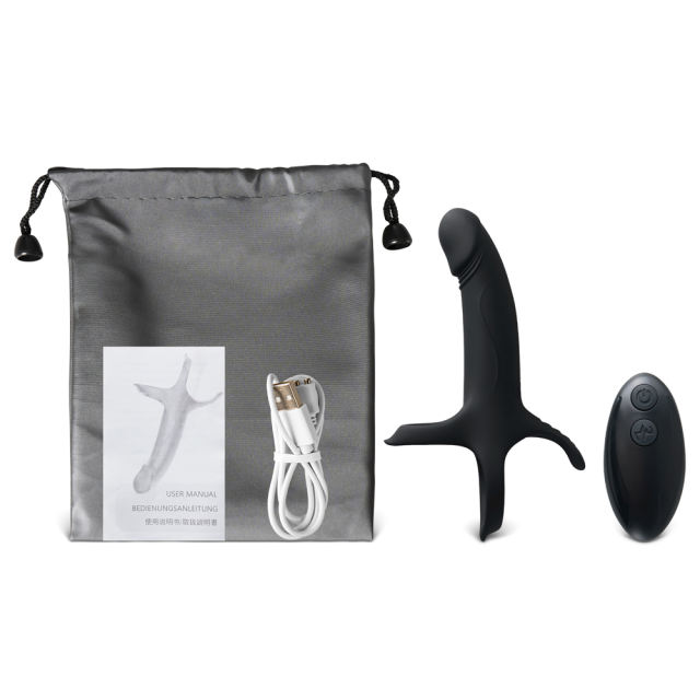 9-Speed Black Vibrating Dildo with Remote Control - Medical Grade Silicone & ABS, Waterproof, USB Rechargeable