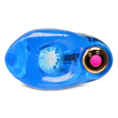 9-Speed Blue and Gold Masturbator with Bullet - Medical Grade Silicone, TPE & ABS, Waterproof, USB Rechargeable