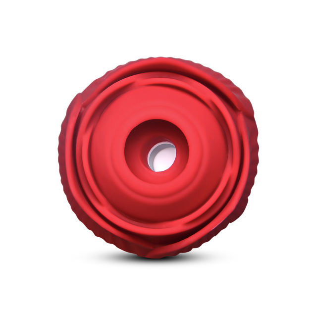 10-Speed Red Color Silicone Clitoral Sucking Rose with Thrusting Vibrator