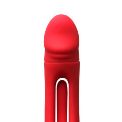 7-Speed Red Color Silicone Vibrators with Sucking and Flapping Function