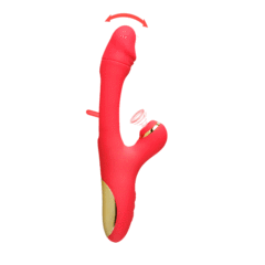 7-Speed Red Color Silicone Vibrators with Sucking and Flapping Function