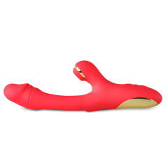 7-Speed Red Color Silicone Vibrators with Sucking and Flapping Function