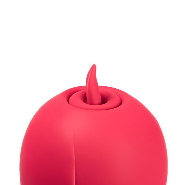 7-Function Red Color Silicone Clitoral Rose Sucking Vibrator with Vibrating Tongue