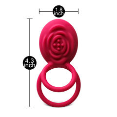 Magenta Vibrating Cock Ring with 10-Speed App-Controlled, Medical Grade Silicone, Waterproof, Plug-In Rechargeable