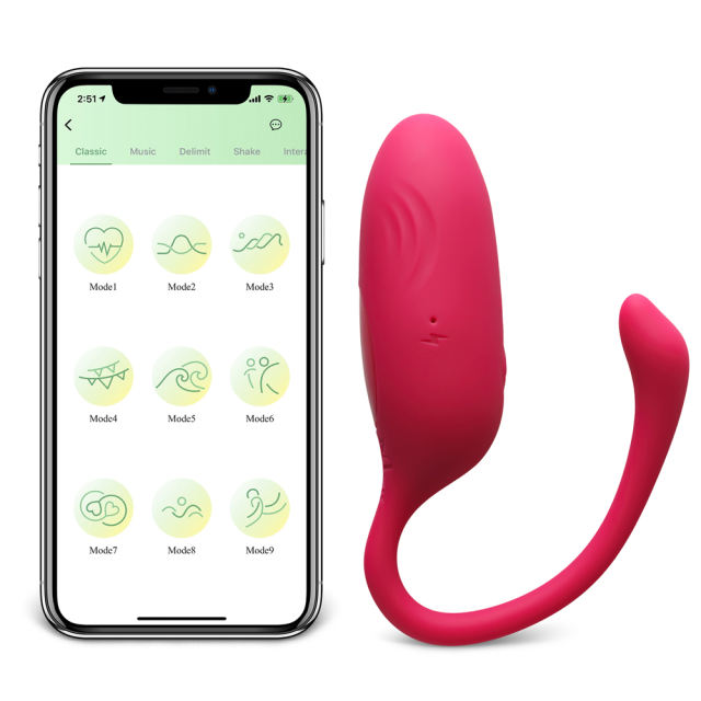 10-Speed Red Color Vibrating Egg with App Control