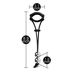 Black Color Silicone Cock Ring with Double Balls