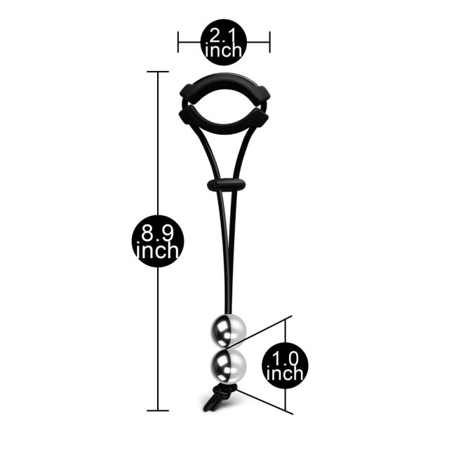 Black Color Silicone Cock Ring with Double Balls