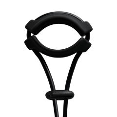 Black Color Silicone Cock Ring with Triple Balls