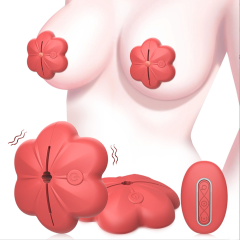 10-Speed Red Remote Control Rechargeable Silicone Vibrating Nipple Clamps