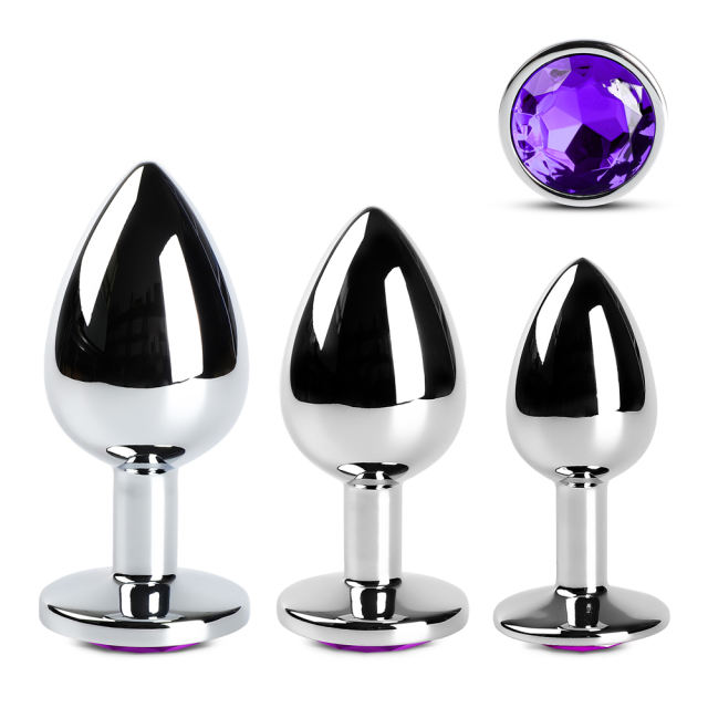 Customizable Metal Butt Plug Set ( Purple Color )