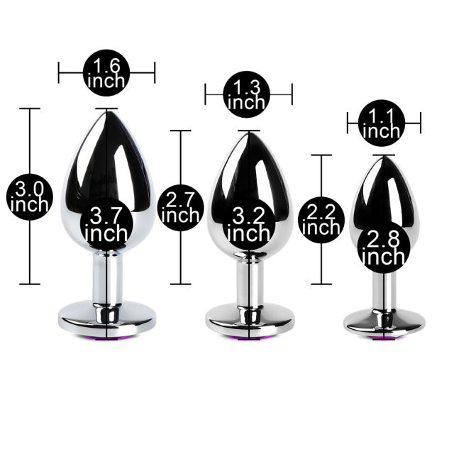 Customizable Metal Butt Plug Set ( Purple Color )