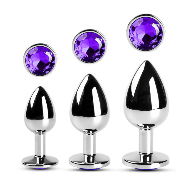 Purple Small Metallic Anal Plug