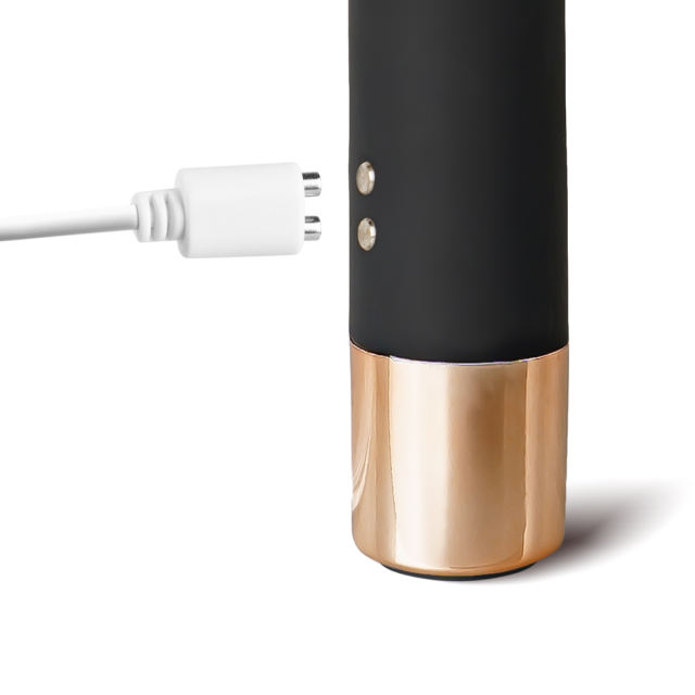 7-Speed Black & Gold Medical-Grade Silicone Rechargeable Vibrator