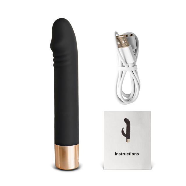 7-Speed Black & Gold Medical-Grade Silicone Rechargeable Vibrator