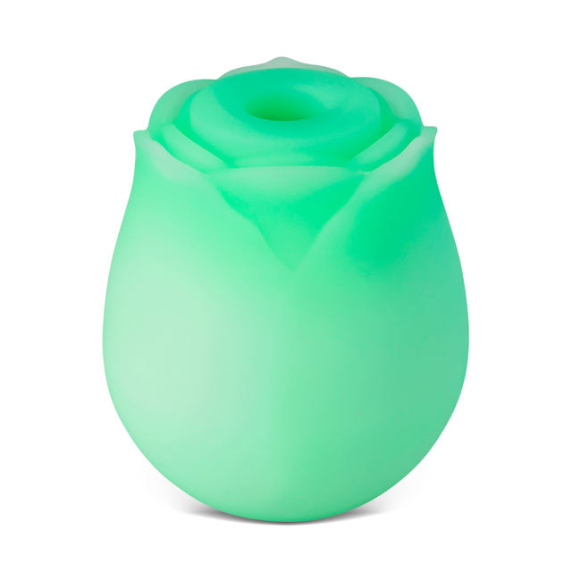 Glow-in-the-Dark 10-Function Green Silicone Rechargeable Clitoral Sucking Rose Sex Toy