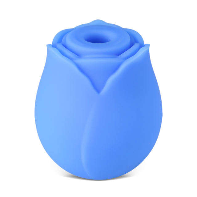 Glow-in-the-Dark 10-Function Blue Silicone Rechargeable Clitoral Sucking Rose Sex Toy