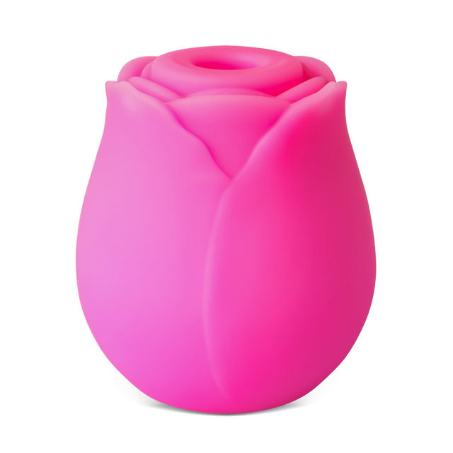 Glow-in-the-Dark 10-Function Magenta Silicone Rechargeable Clitoral Sucking Rose Sex Toy
