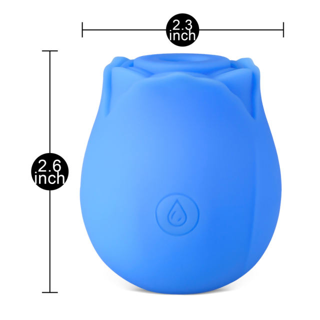 Glow-in-the-Dark 10-Function Blue Silicone Rechargeable Clitoral Sucking Rose Sex Toy