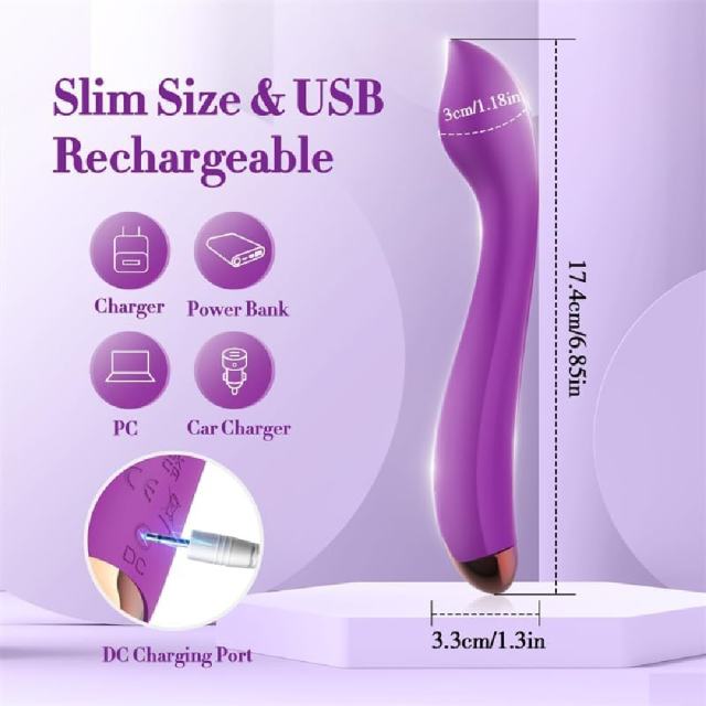 10-Speed Purple Rechargeable Silicone Vibrator