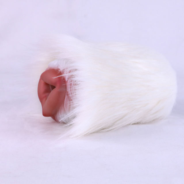 6.70'' Silicone Masturbator with White Artificial Fur