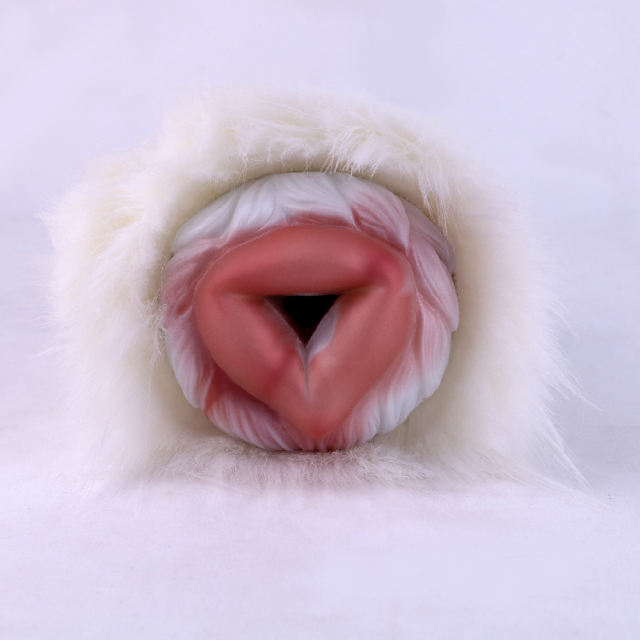 6.70'' Silicone Masturbator with White Artificial Fur